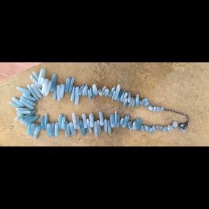 Vintage jigsaw cut polished Aquamarine necklace
